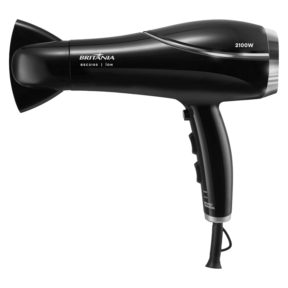 Secador de Cabelo Britânia BSC2150 Tourmaline Ñon 2 Velocidades 2100W
