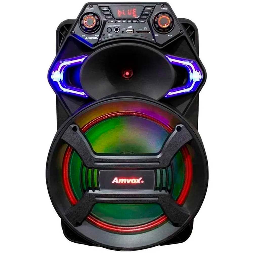 Caixa de Som Amplificada Amvox ACA550 Strondo 2 550W Bluetooth LED