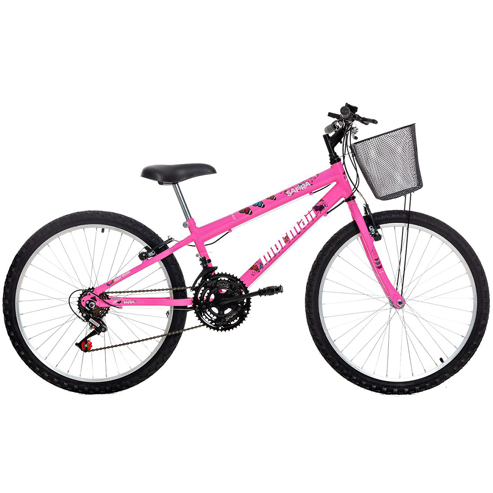 Bicicleta Aro 24 Mormaii Safira 18 Marchas Freio V-Brake Cesta