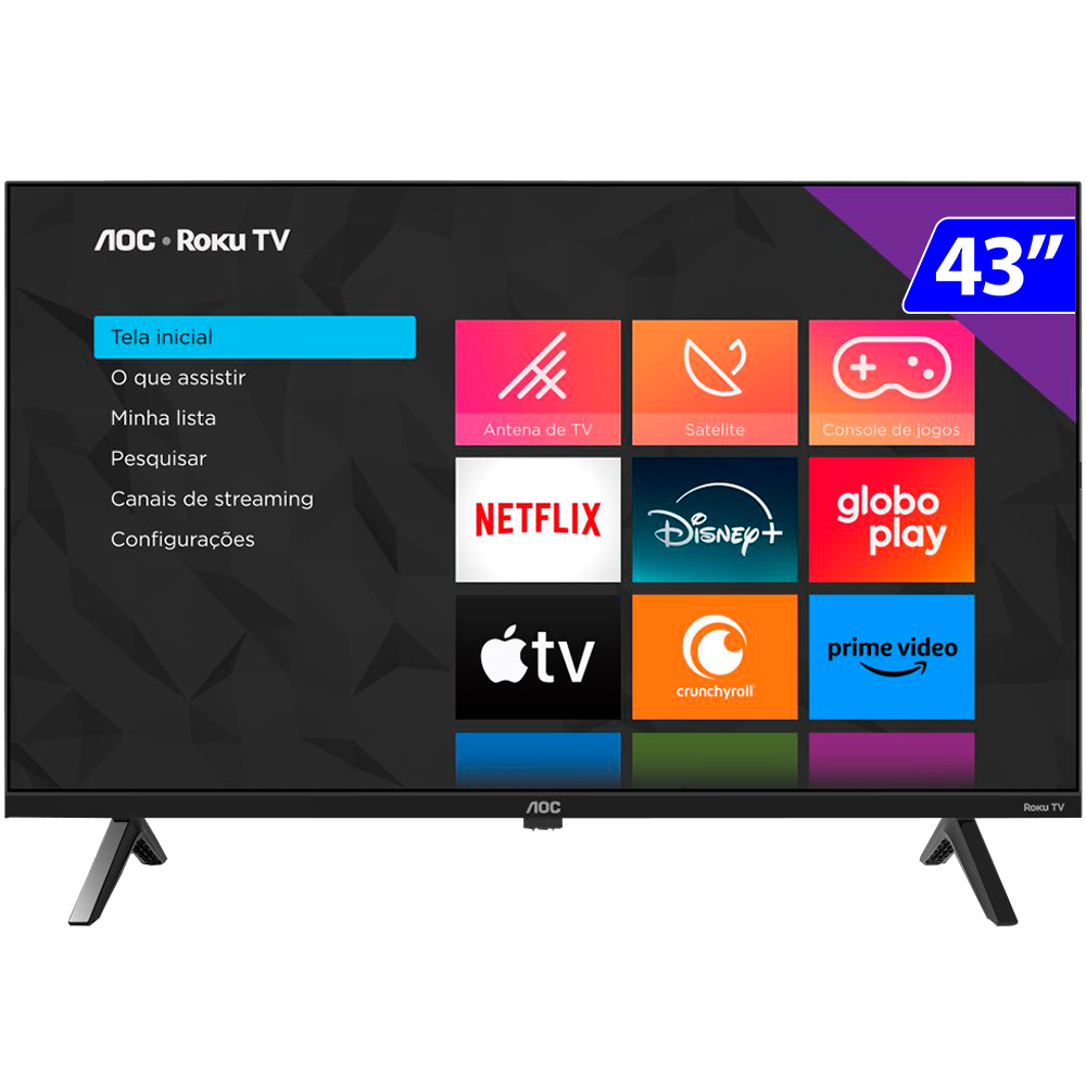 Smart TV AOC DLED 43â Full HD Wi-Fi Roku TV 43S5045
