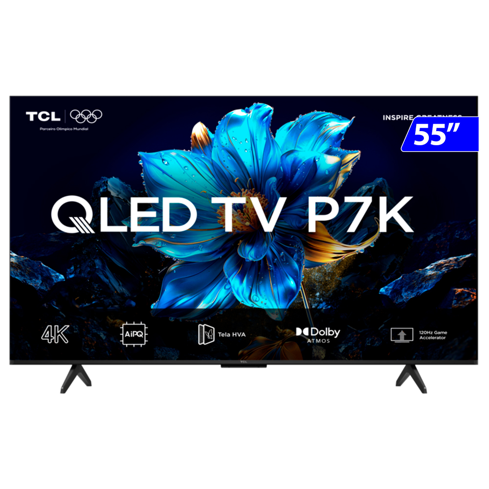 Smart TV TCL QLED 55" 4K Comando de Voz 55P7K
