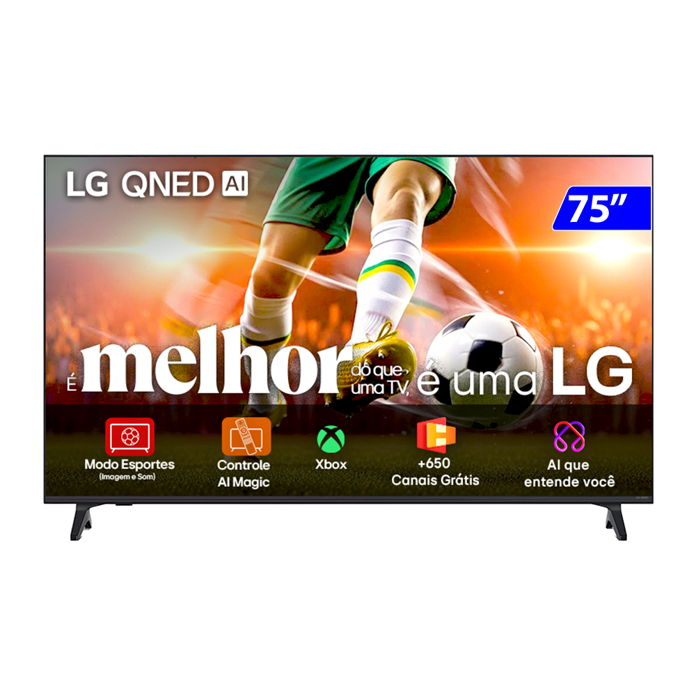 Smart TV LG QNED 75" 4K Wi-Fi WebOS 25 Google Cast 75QNED70ASA
