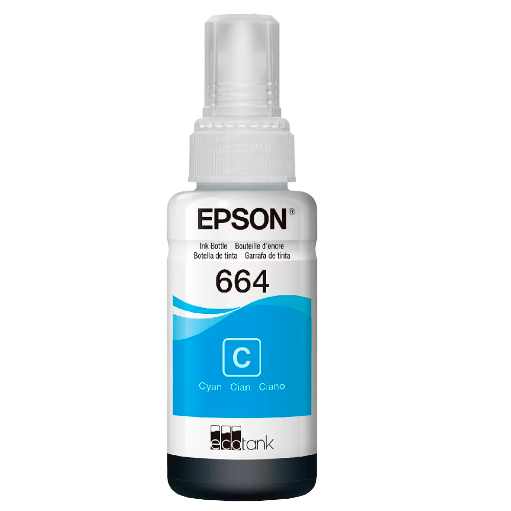 Refil para Tanque de Tinta Epson Ciano NÂº664 até 6.500 Páginas T664220-AL