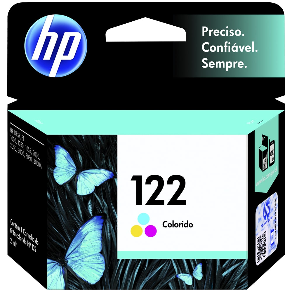 Cartucho de Tinta HP Colorido NÂº122 Original até 100 Páginas CH562HB