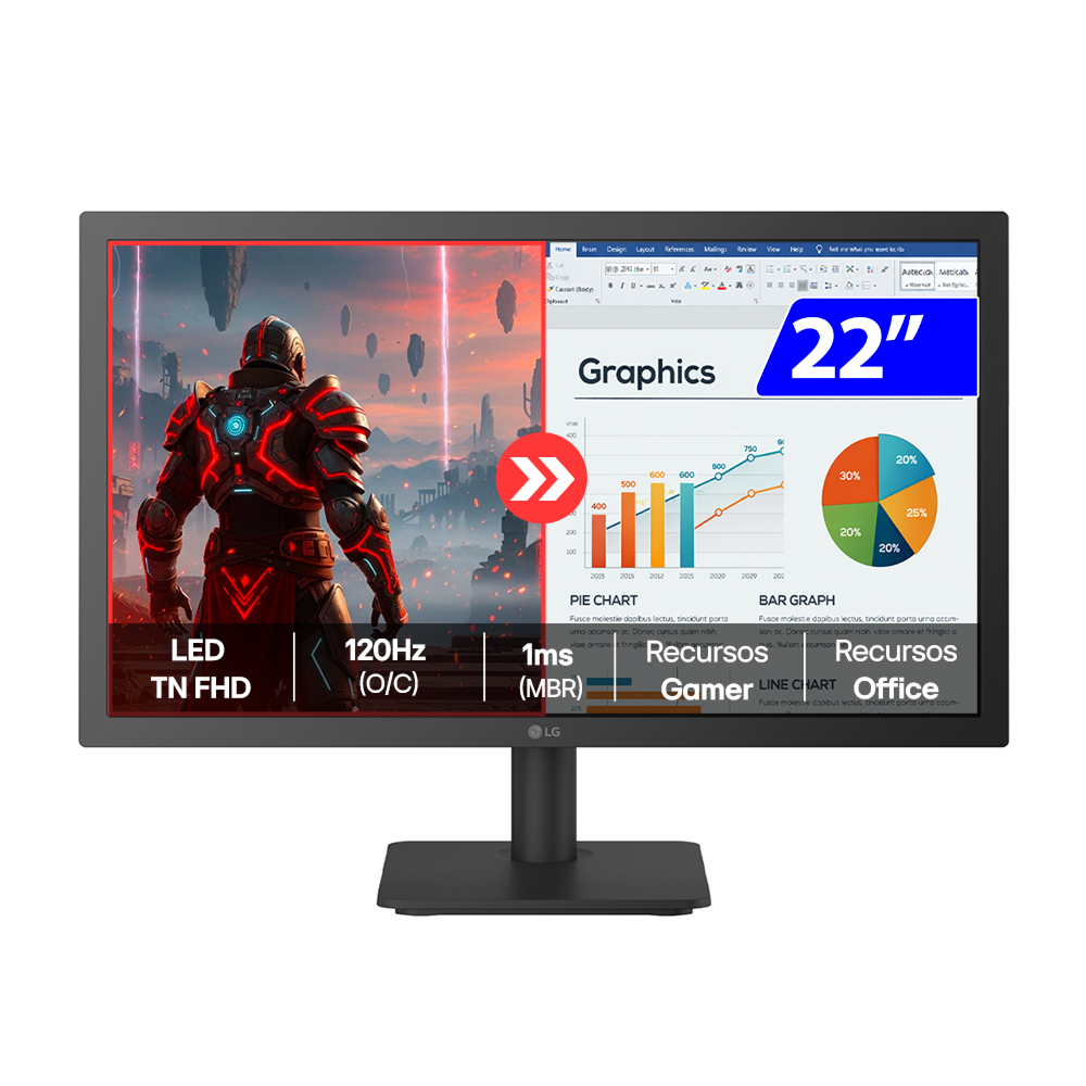Monitor Gamer LG 22U403A 22" Full HD 120Hz VA HDMI VGA