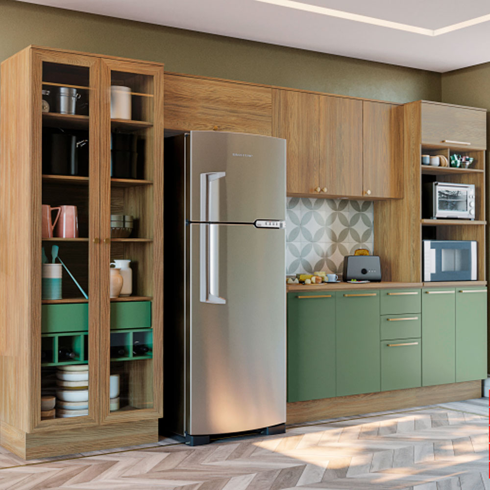 Cozinha Completa Modulada 5 Peças 11 Portas 4 Gavetas MDP Botanic Kappesberg