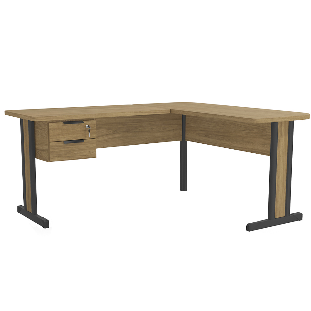 Mesa de EscritÑ³rio 2 Gavetas Estrutura em MDP Versatile Kappesberg