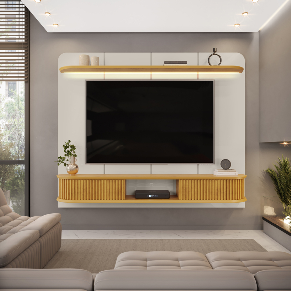 Painel para TV até 75" 2 Portas LED DJ MÑ³veis Capri