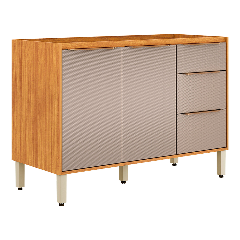 Balcão sem Tampo 2 Portas 3 Gavetas 120cm Plena DemÑ³bile