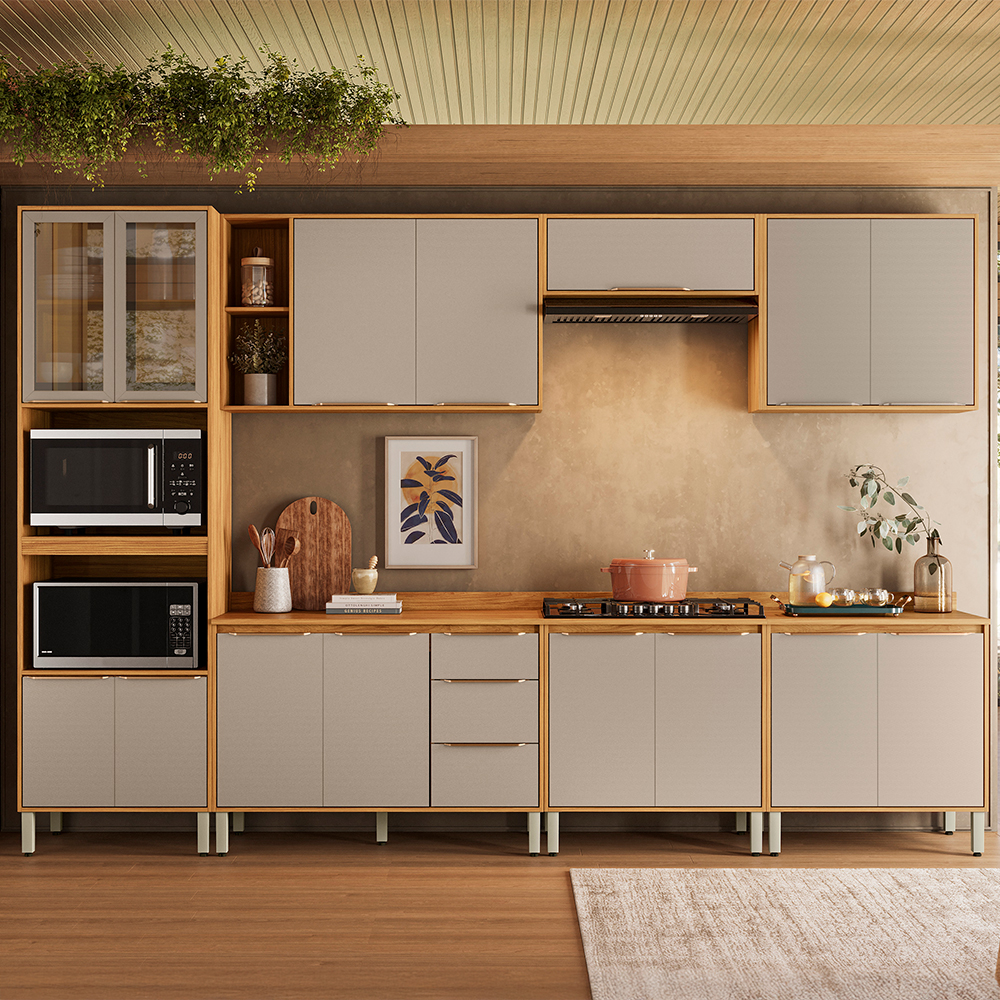 Cozinha Modulada 7 Peças 15 Portas 3 Gavetas Plena DemÑ³bile