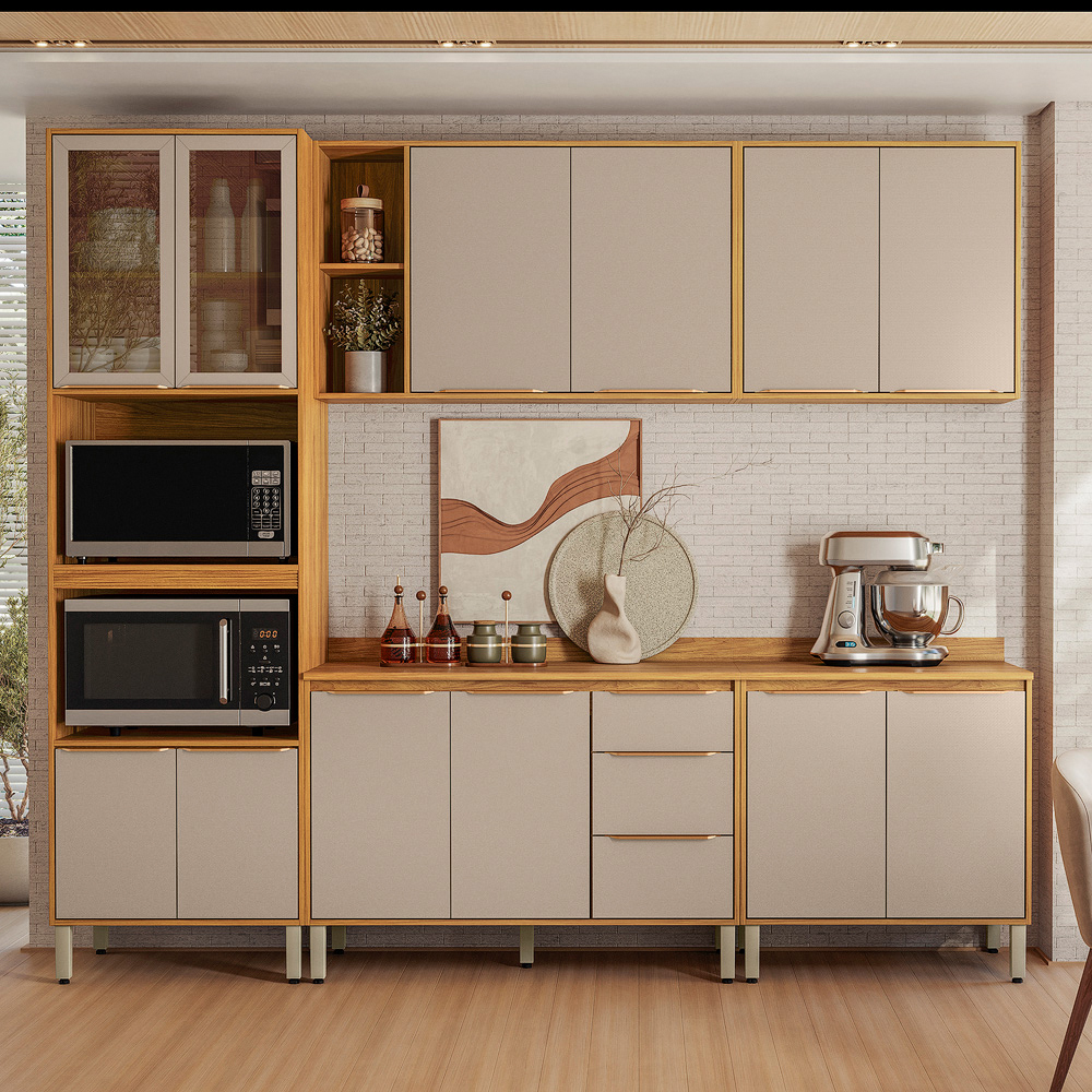 Cozinha Modulada 5 Peças 12 Portas 3 Gavetas Plena DemÑ³bile