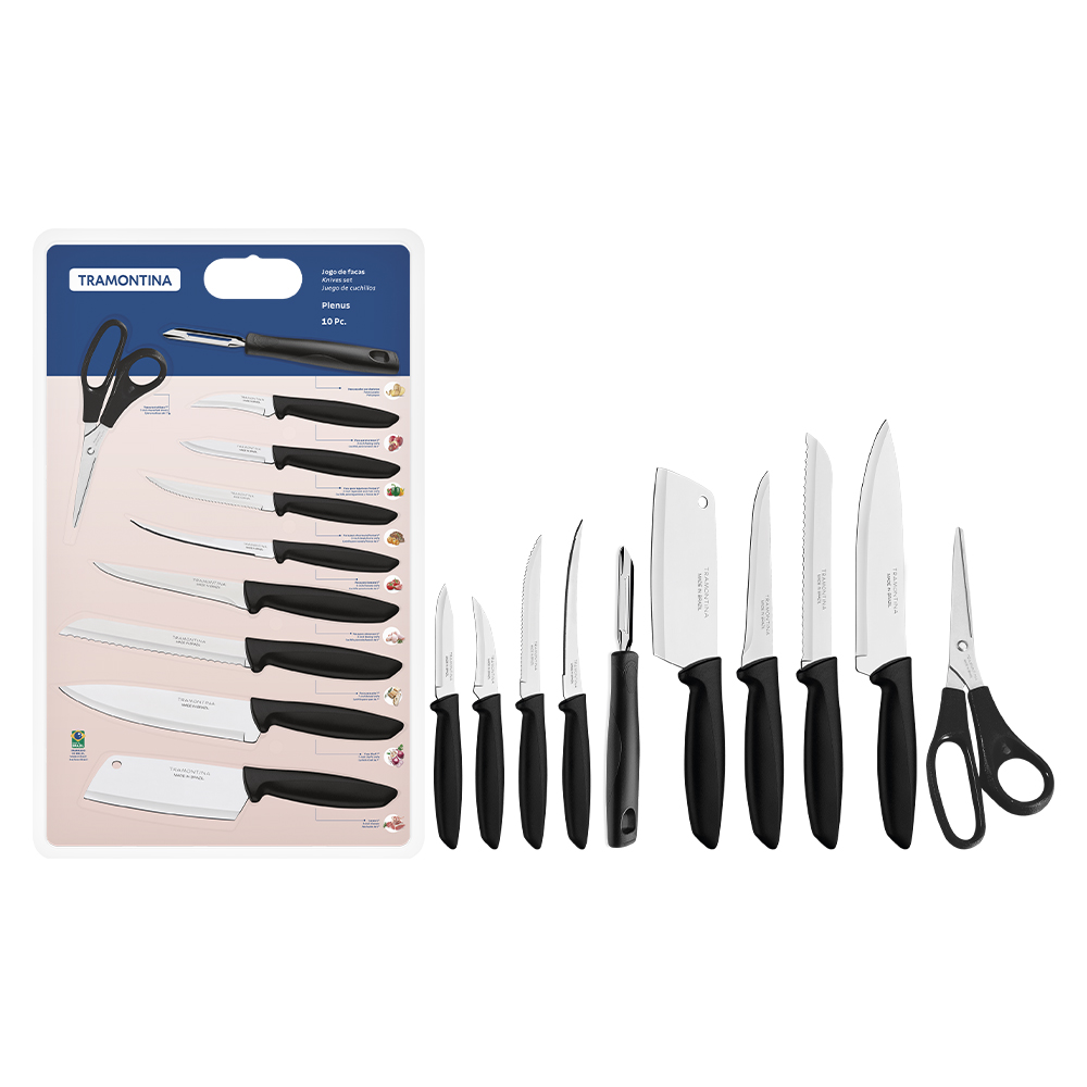 Conjunto de Facas 10 Peças Aço Inox Tramontina Plenus
