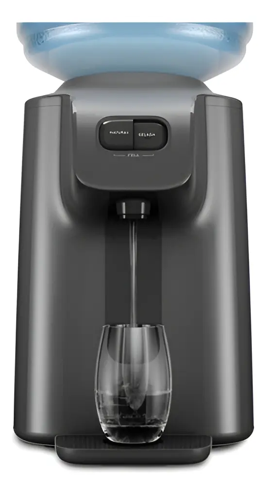 Bebedouro Bancada Mesa de Ñgua Gelada Fria e Natural Motor Compressor galão 10l ou 20l abertura perfurador de lacre garrafão cinza grafite
