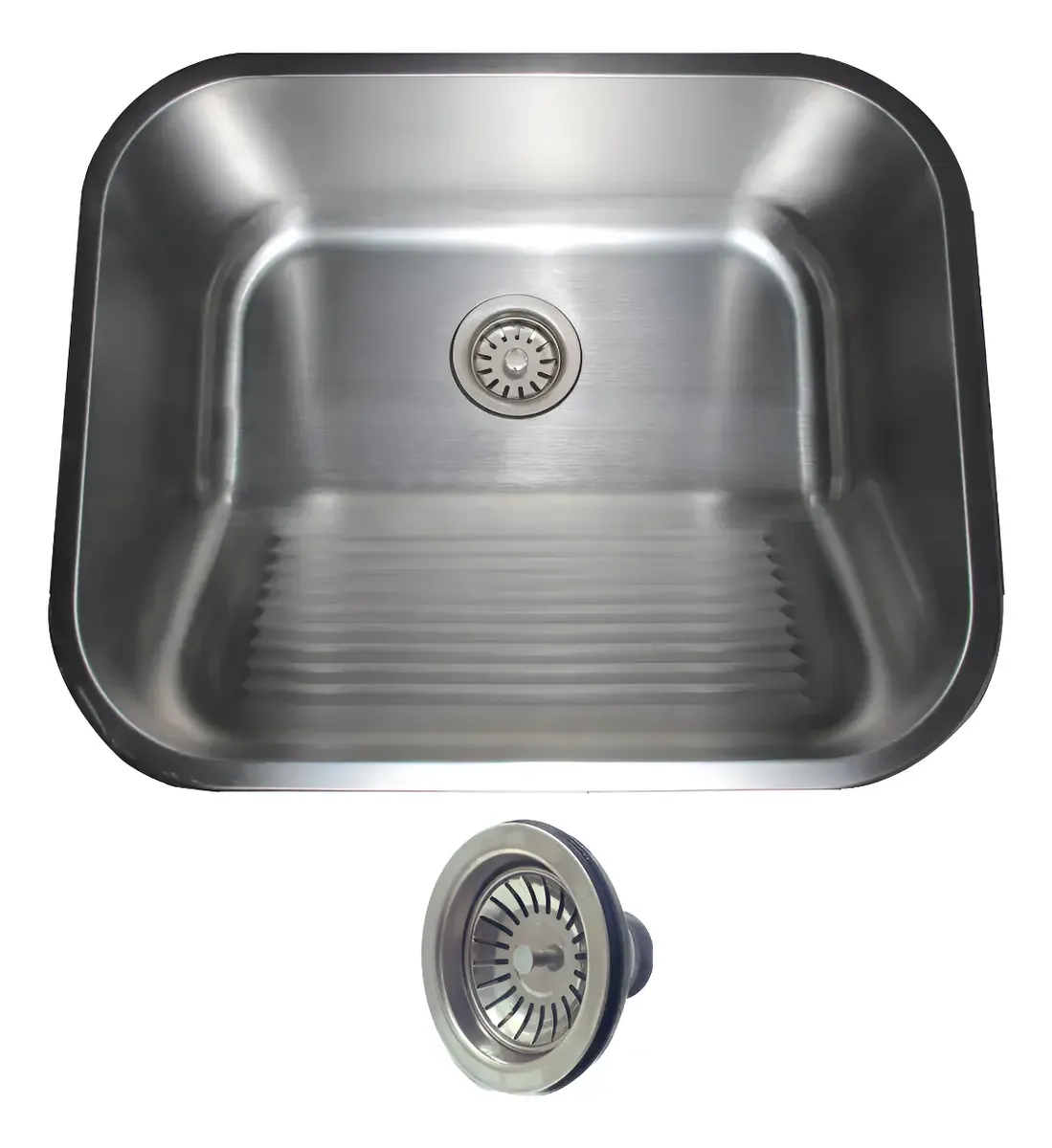 Tanque Lavanderia 55x45 Com AcessÑ³rios Aço Inox Escovado