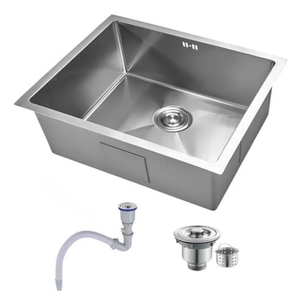 Cuba Inox Escovado Quadrada 50x40 Gourmet Com AcessÑ³rios