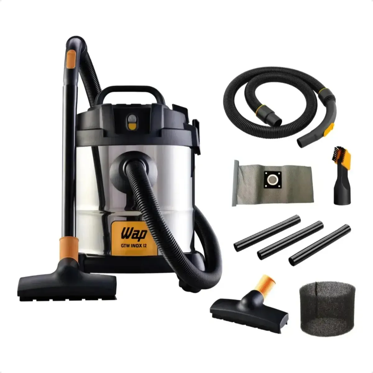 Aspirador PÑ³ E Ñgua Wap Gtw Inox 12 1400w 12l Bocal De Sopro Inox